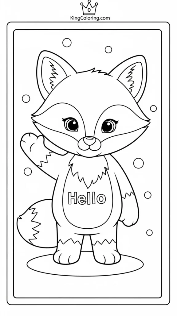 baby fox waving hello