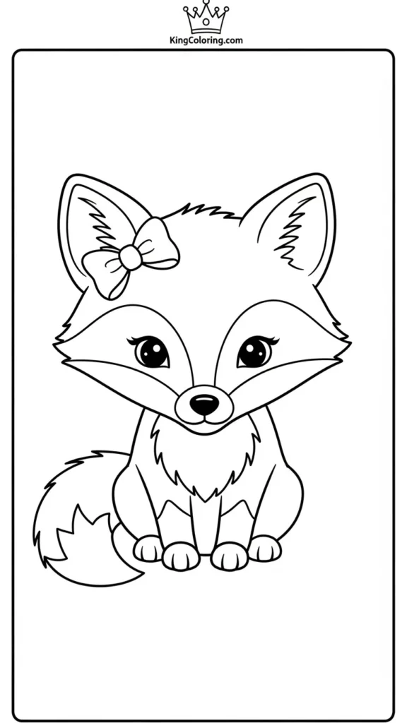 baby fox with a tiny bow on its head