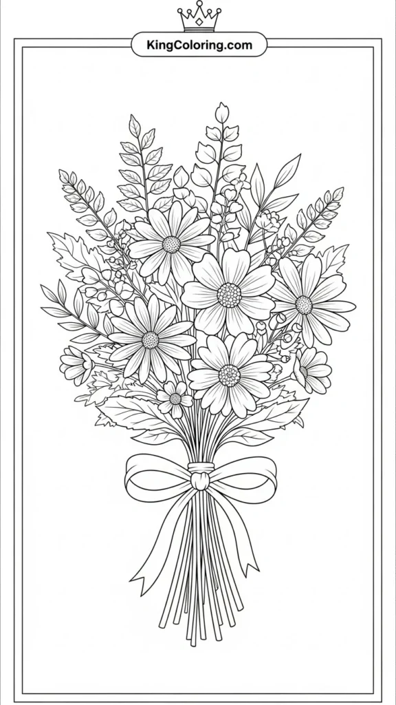 bunch of wildflowers tied together with a ribbon