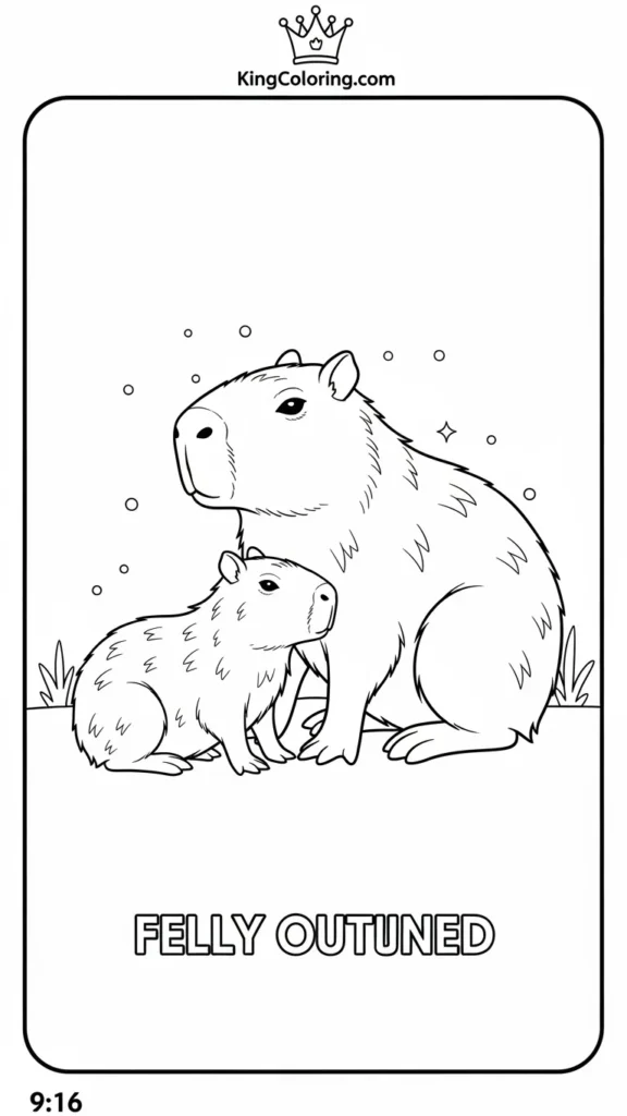 capybara and baby capybara playing together