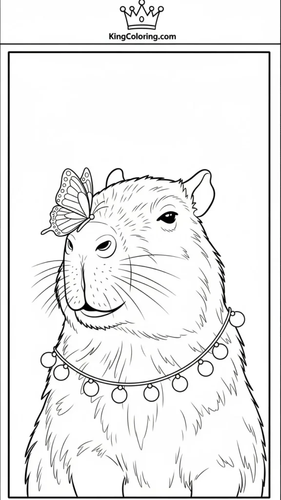 capybara smiling with a butterfly