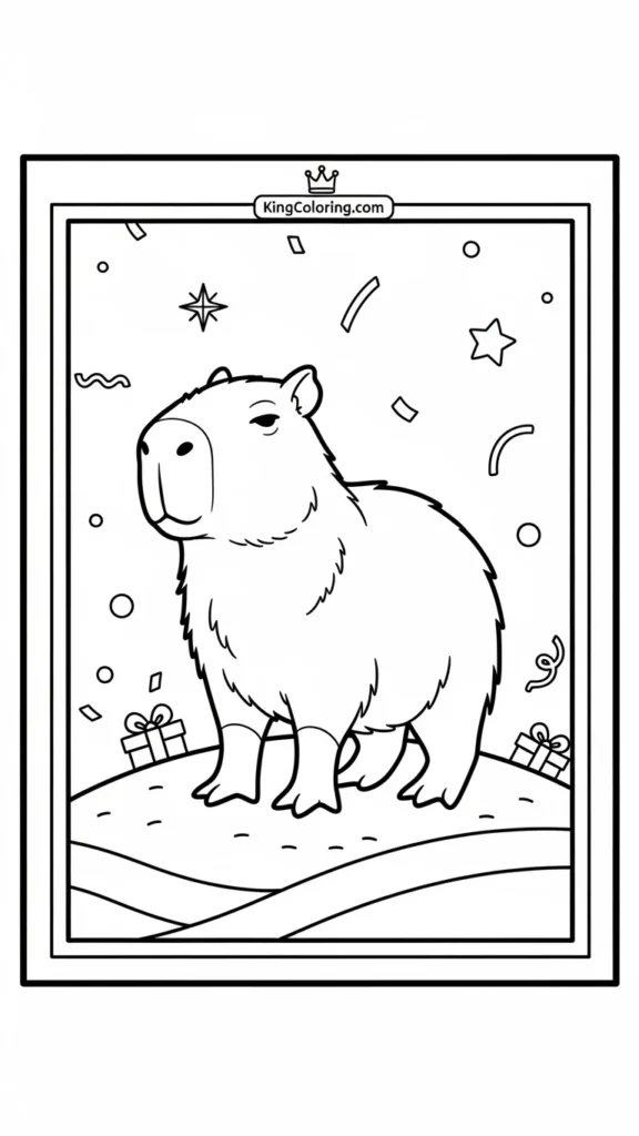 capybara standing on a small hill