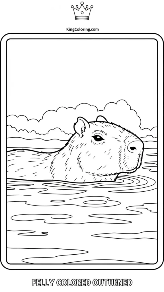 capybara swimming in a pond