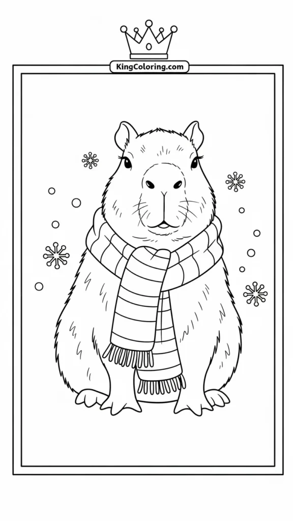 capybara wearing a cute scarf
