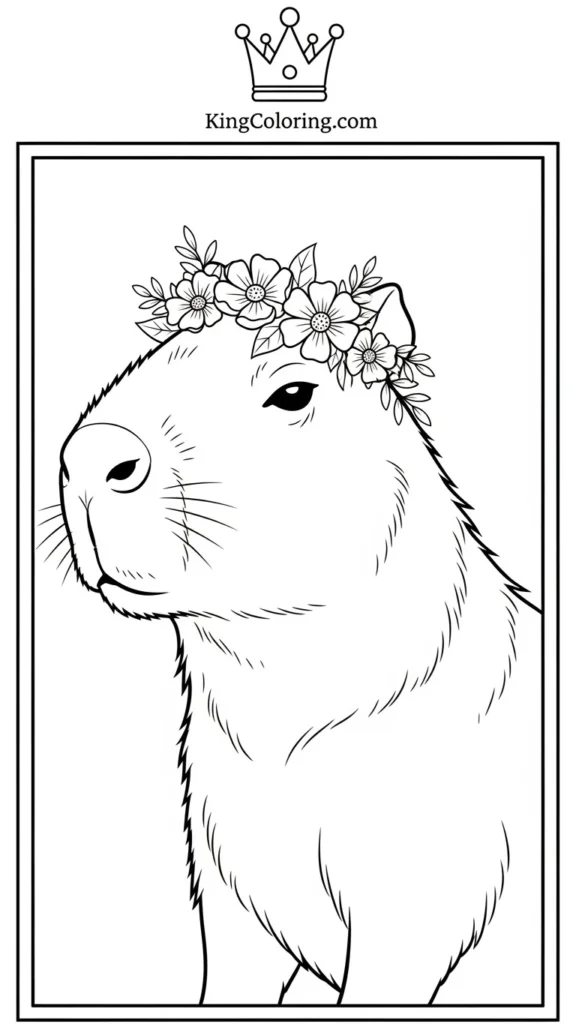 capybara with a flower crown