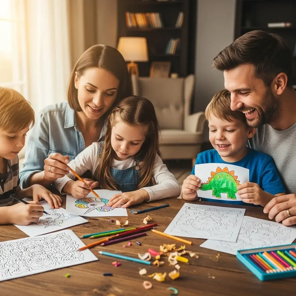 family coloring paes for kids