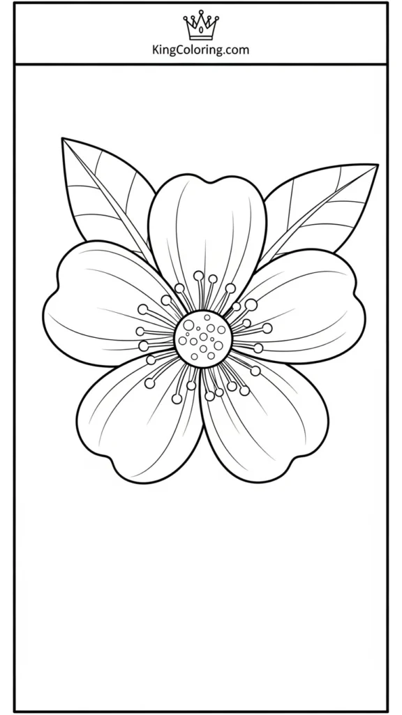 flower with five rounded petals and a small circular center