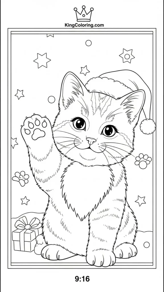 kitten waving a paw hello