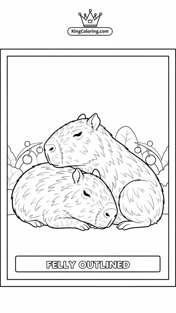 two capybaras cuddling together