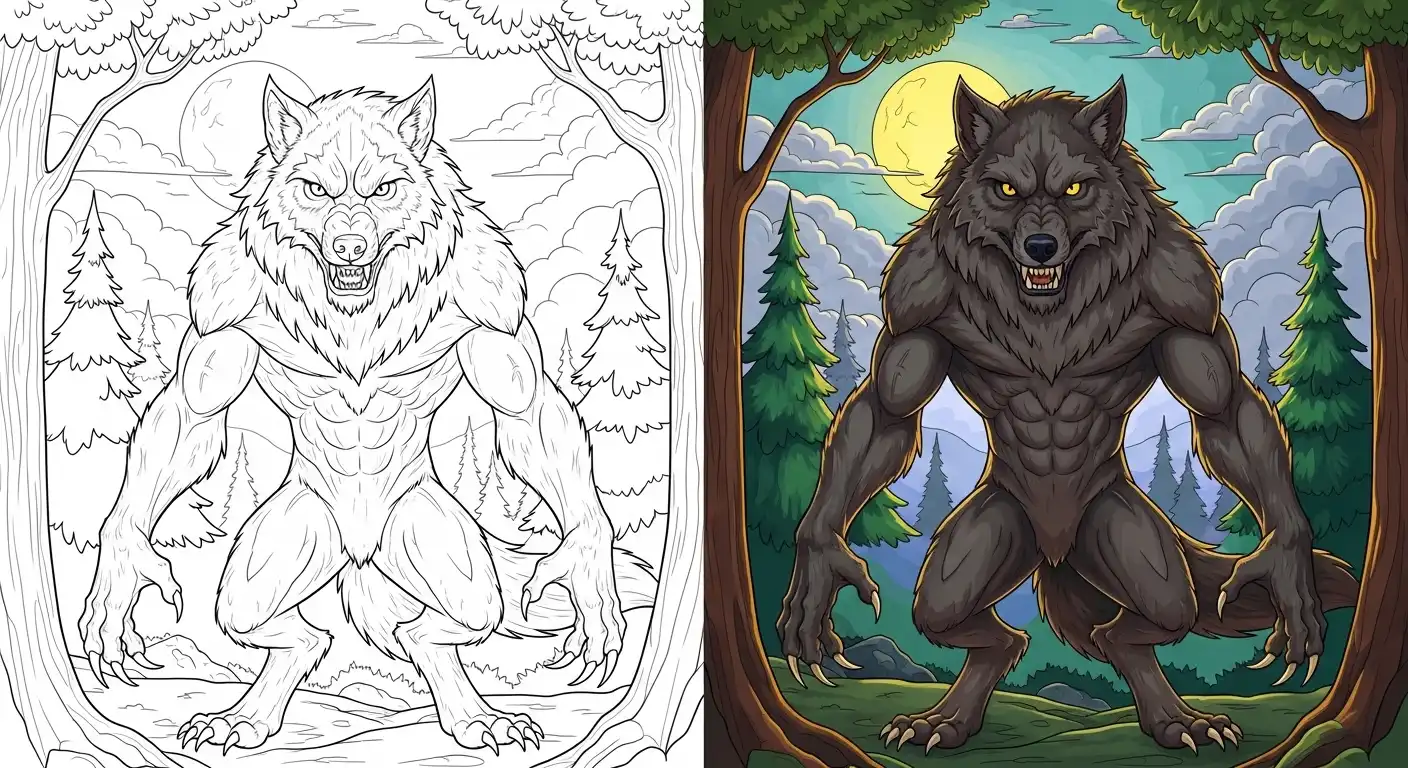 Werewolf coloring pages