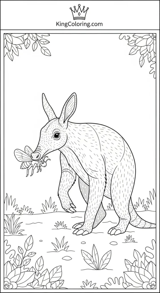 Aardvark Carrying Tiny Insect
