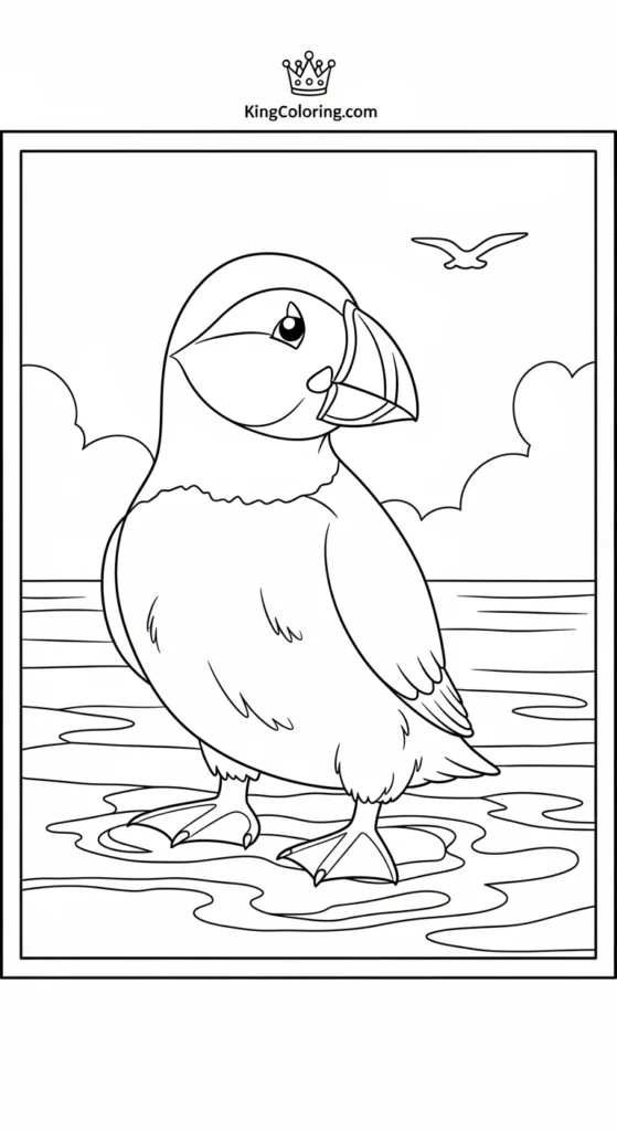 Baby Puffin Exploring Shore