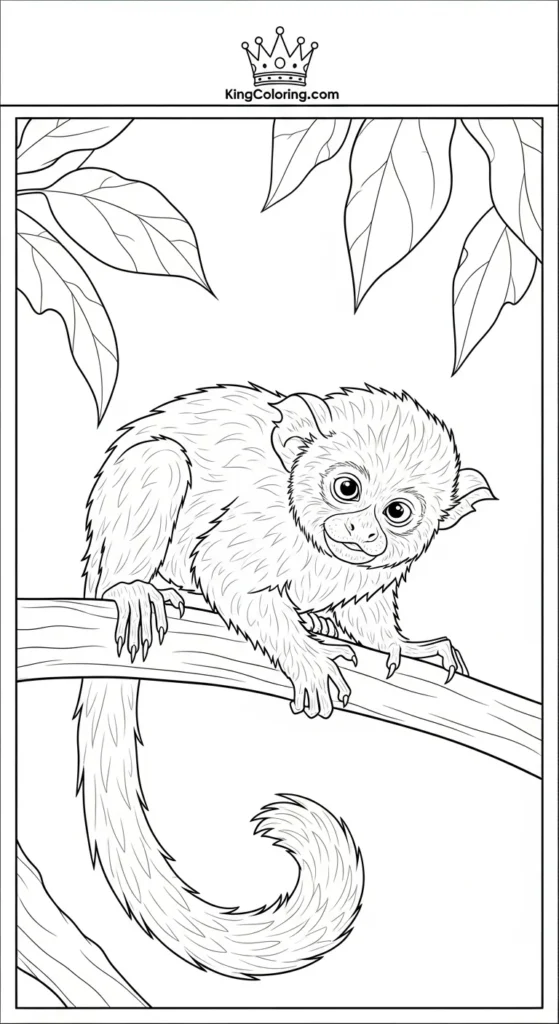 Baby Tamarin Exploring Branch