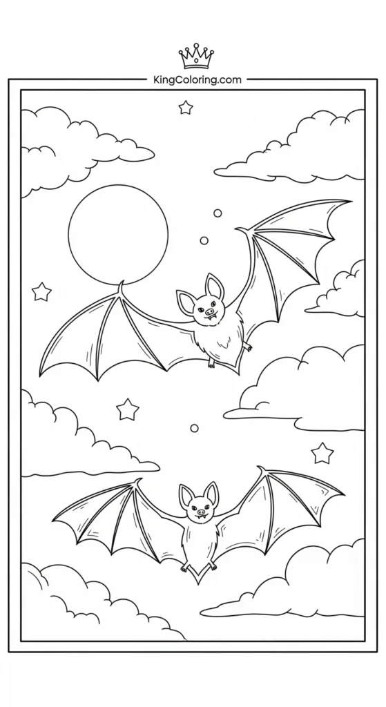 Bat Circling Night Sky