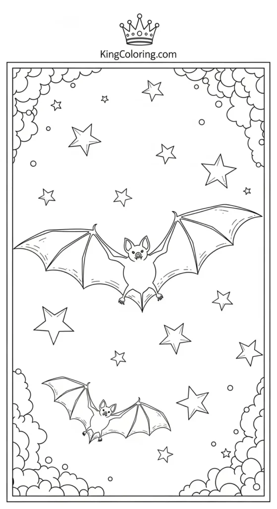 Bat Flying Between Stars