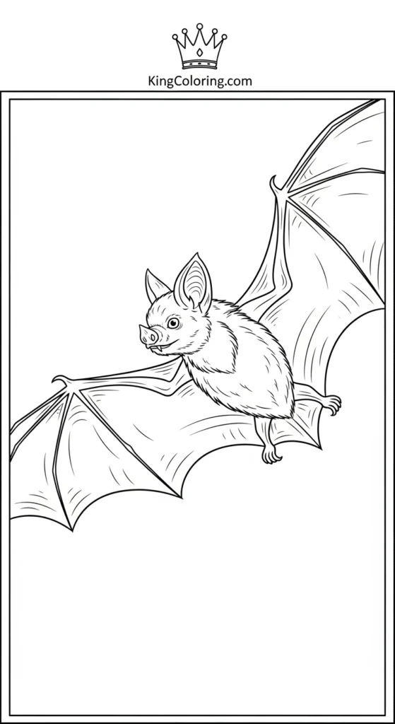 Bat Looking Over Shoulder Mid-Flight