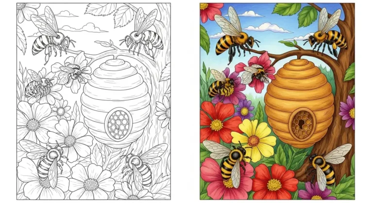 Bees Coloring Pages