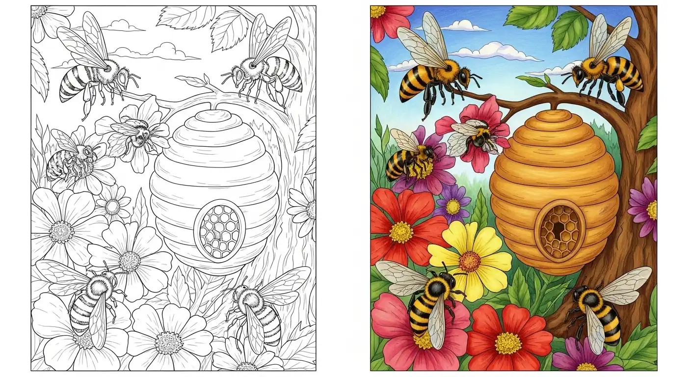 Bees Coloring Pages
