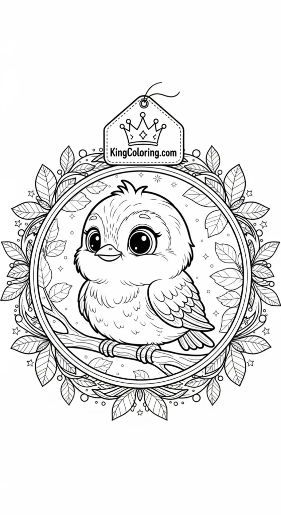 Bird coloring pages showing a bird walking slowly