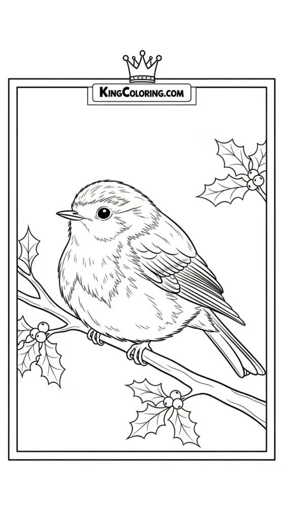 Bird coloring pages showing a tiny bird resting