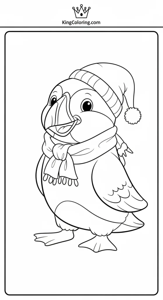 Cartoon Puffin Smiling coloring page