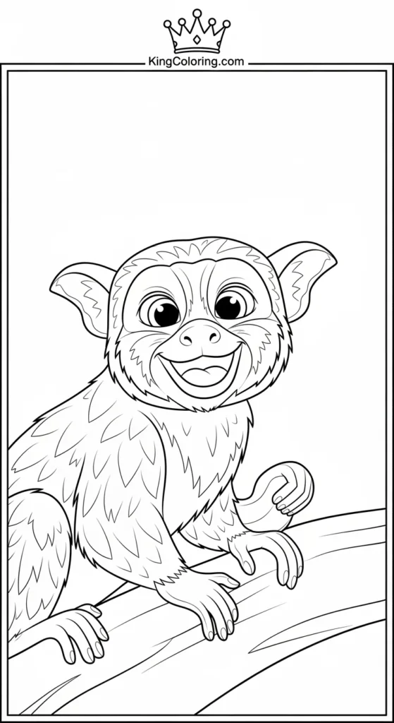 Cartoon Tamarin Smiling
