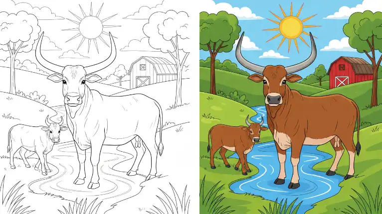 Cattle Coloring Pages
