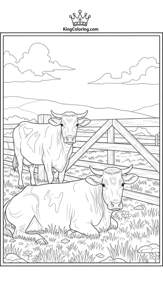 Cattle Lounging Near Farm Gate