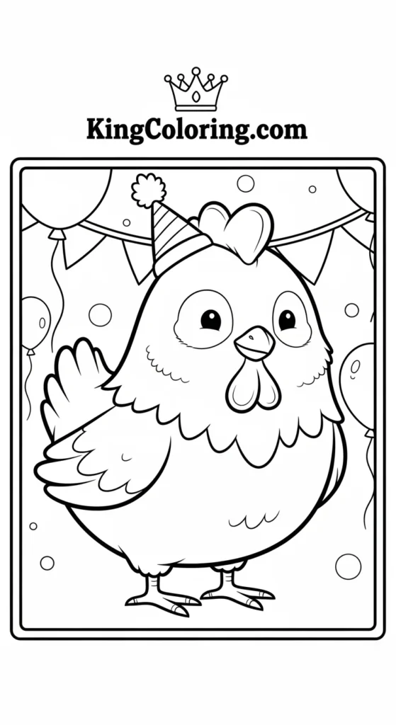 Chicken coloring pages featuring a small cute chicken