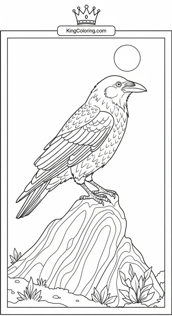 Crow Standing On Hilltop