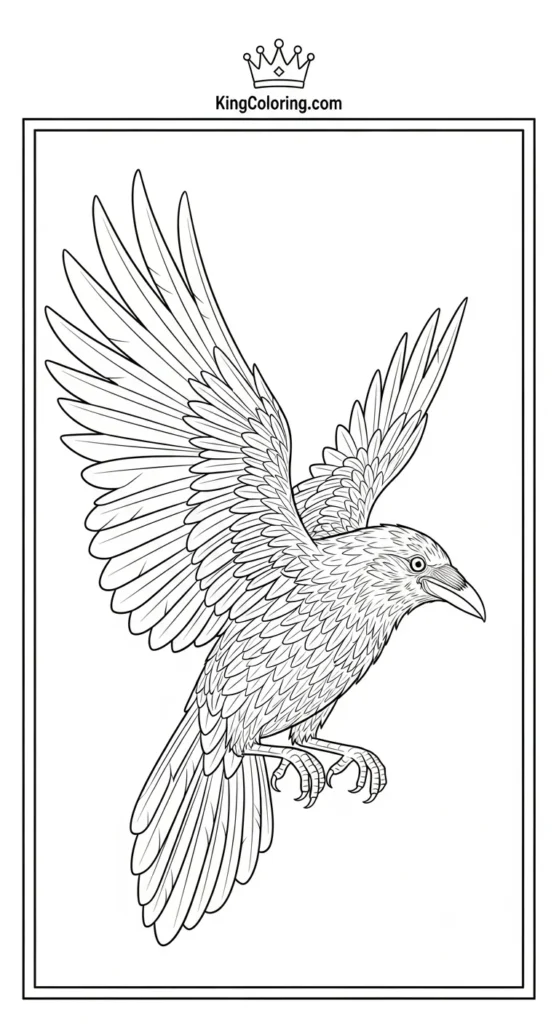 Crow With Spread Wings