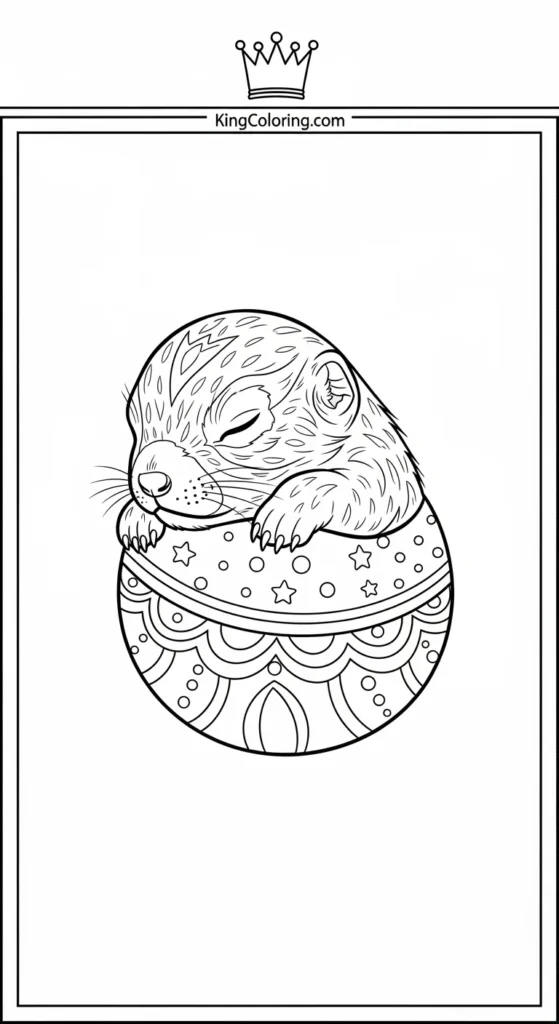 Cute Baby Prairie Dog Sleeping In A Ball