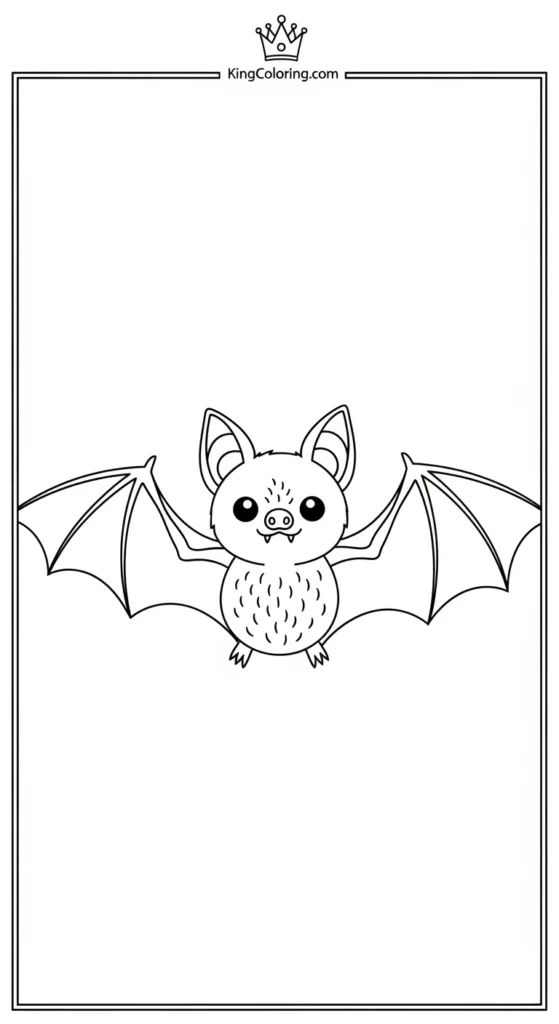 Cute Bat With Spread Wings