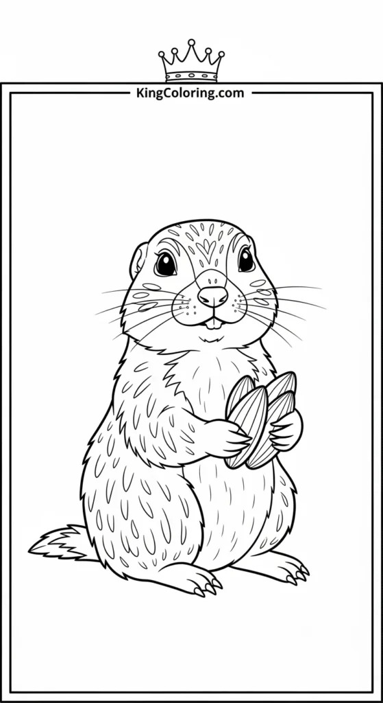 Cute Prairie Dog Holding Seeds