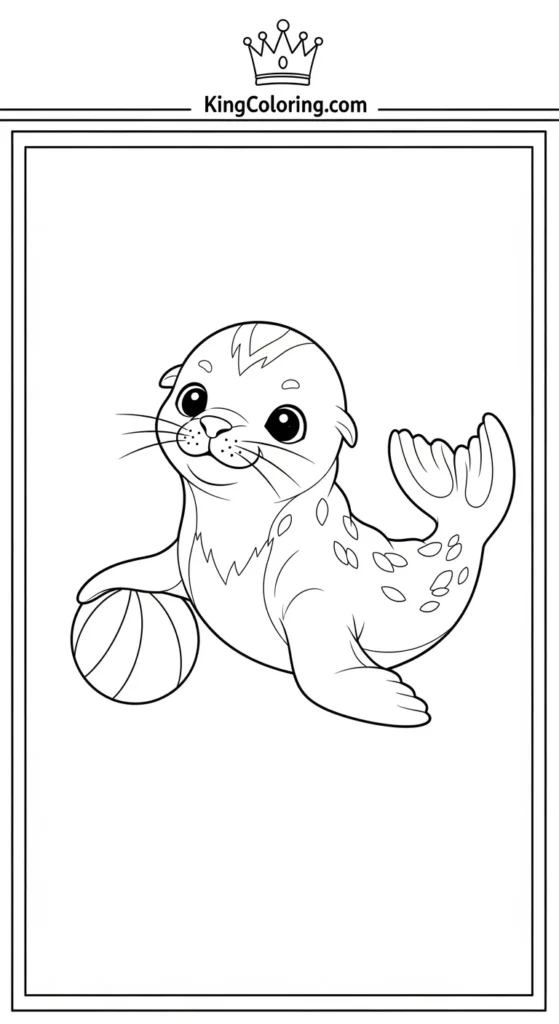 Cute Sea Lion Pup Playing With Ball