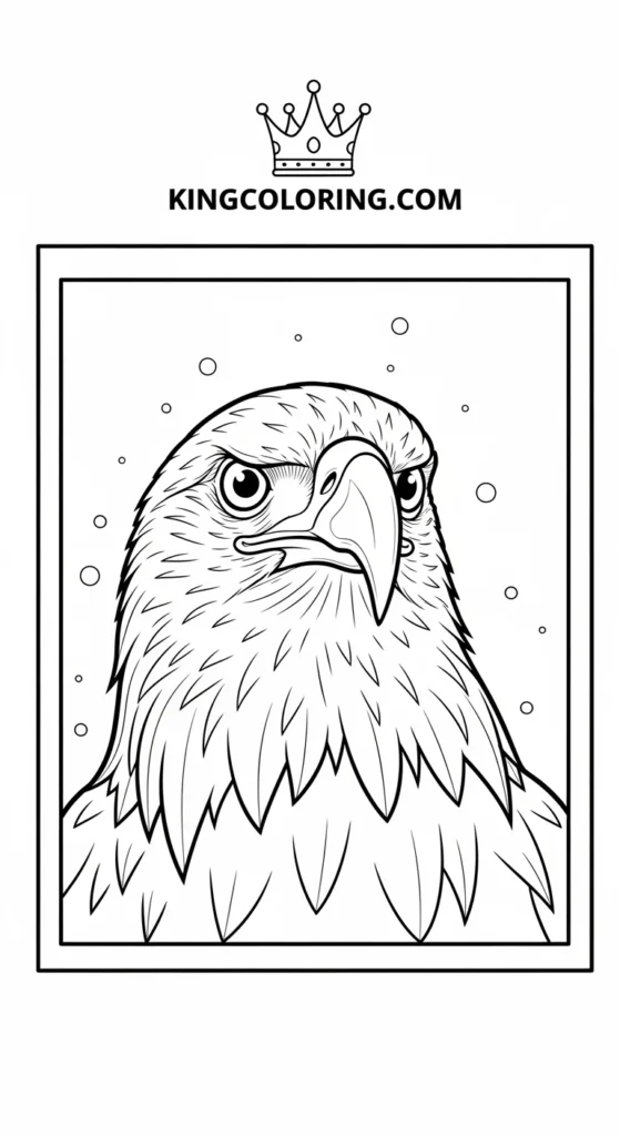Eagle coloring pages depicting a calm eagle