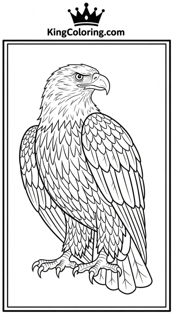 Eagle coloring pages showing an eagle with talons visible
