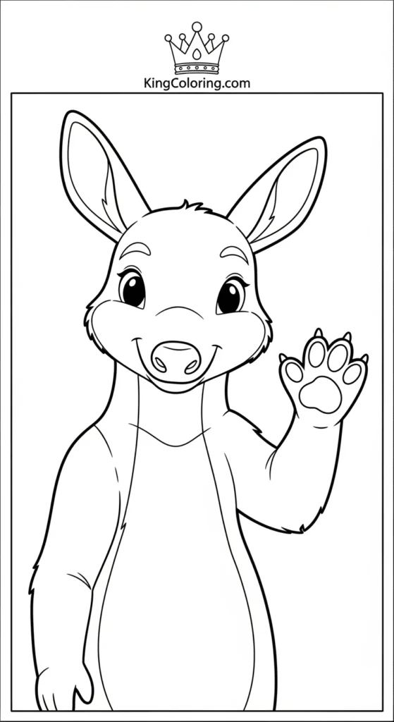 Friendly Aardvark Waving Paw