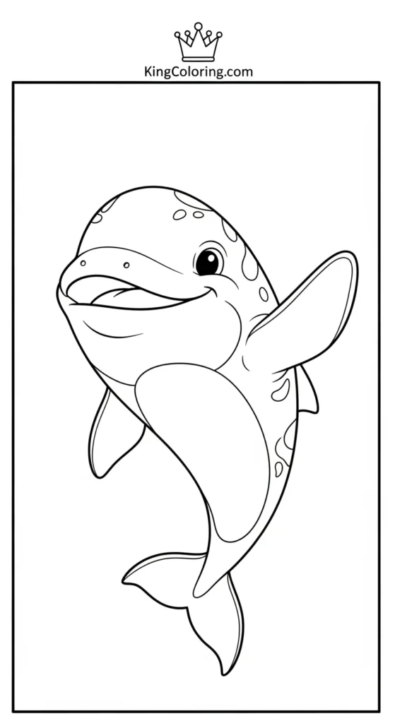 Friendly Porpoise Waving Fin