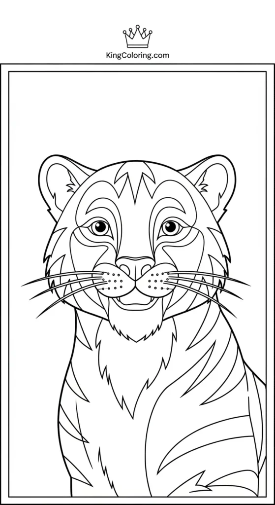 Friendly Tiger Smiling Coloring Page