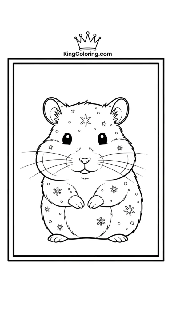 Hamster coloring pages featuring a small cute hamster centered