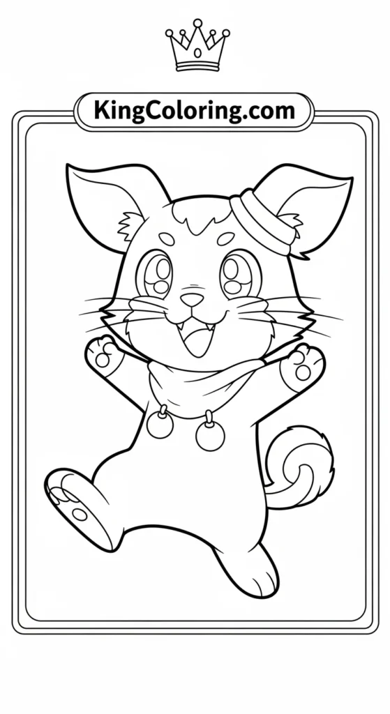 Hamtaro coloring pages depicting Hamtaro standing on hind legs