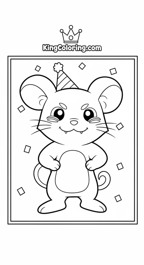 Hamtaro coloring pages depicting Hamtaro standing proudly