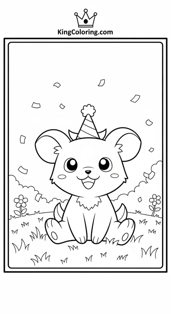 Hamtaro coloring pages illustrating Hamtaro sitting on grass