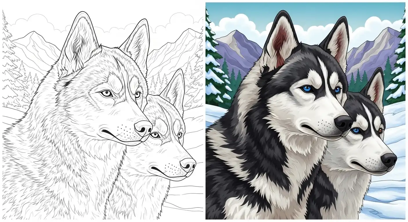 Husky Coloring Pages