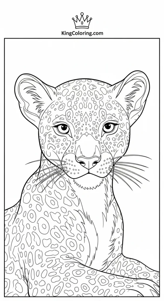 Jaguar Cub Snuggling With Mom Coloring Page