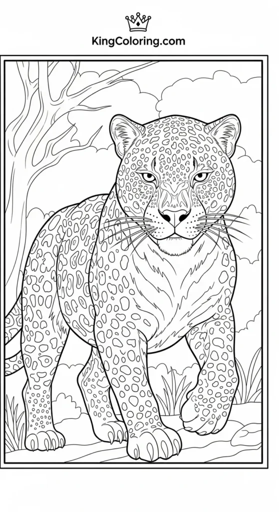 Jaguar Pouncing Toward Prey