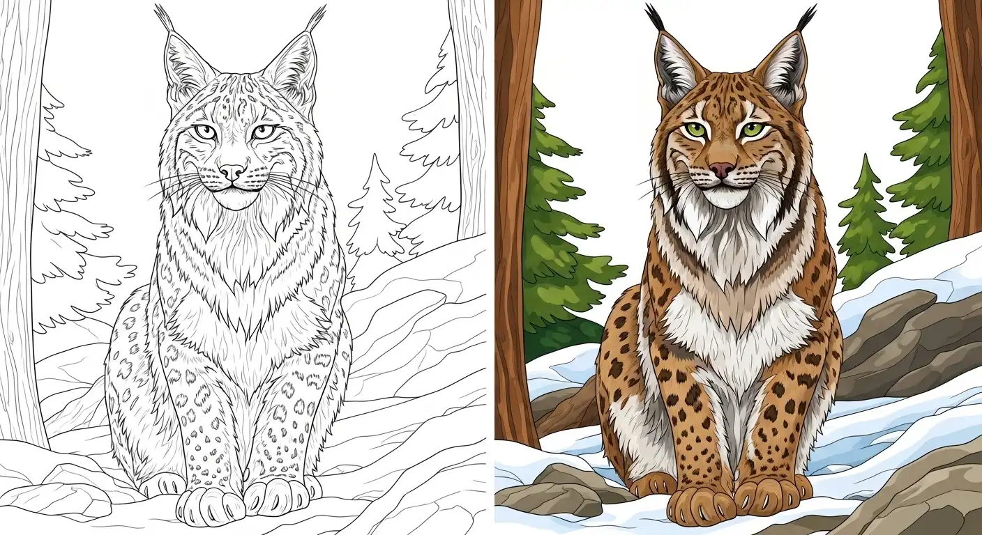 Lynx Coloring Pages
