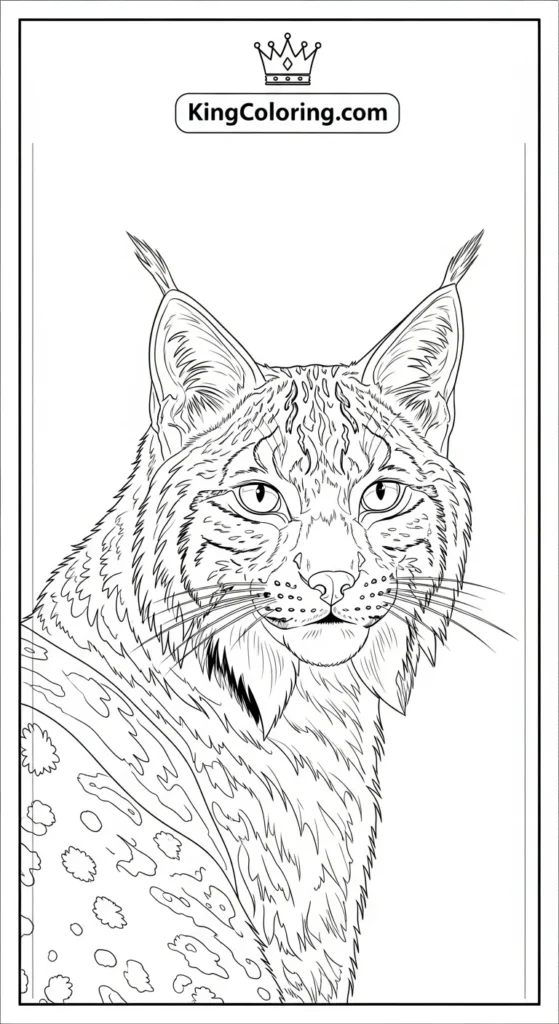 Lynx glancing back quietly coloring pages