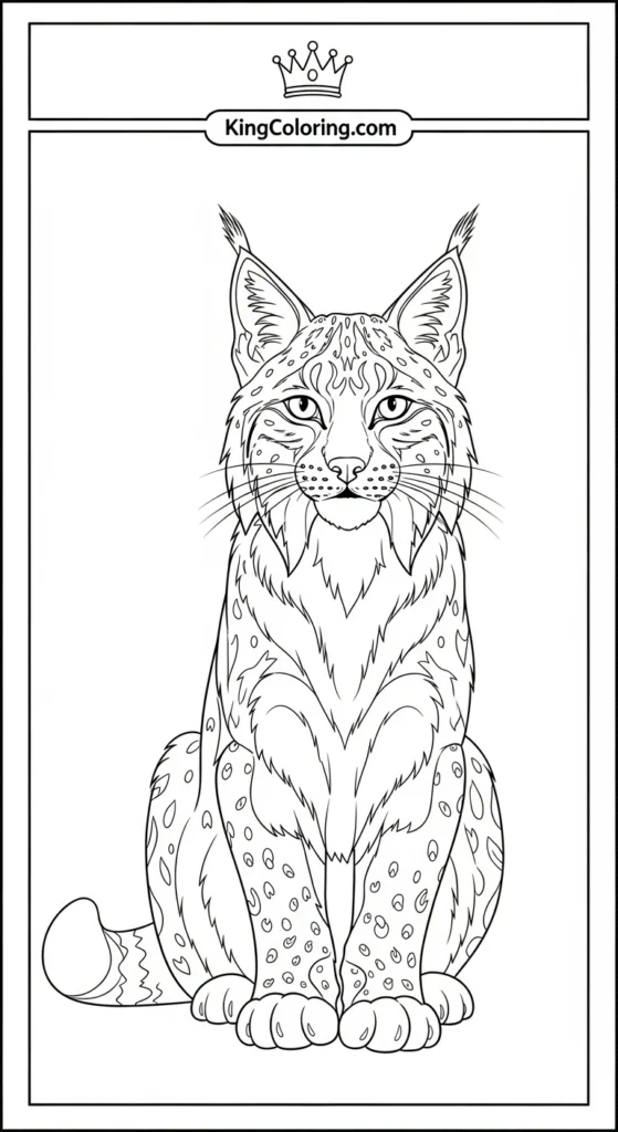 Lynx sitting alert with tufted ears